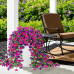 Fake Artificial Hanging Morning Glory Flowers for Outdoor Planters Porch Pation Decoration,2 Bundles UV Resistant Silk Faux Flowers with Realistic Eucalyptus Plants for Home Office Garden Decor