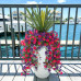 Fake Artificial Morning Glory Flowers for Outdoors, 1 Bundles Faux Greenery Plants UV Resistant Weatherproof for Indoor Outdoor Garden Patio Window Box Home Decor