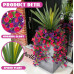 Fake Artificial Morning Glory Flowers for Outdoors, 1 Bundles Faux Greenery Plants UV Resistant Weatherproof for Indoor Outdoor Garden Patio Window Box Home Decor